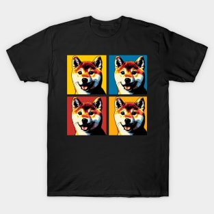 Pop Retro Shiba Inu Art Painting - Cute Puppy T-Shirt